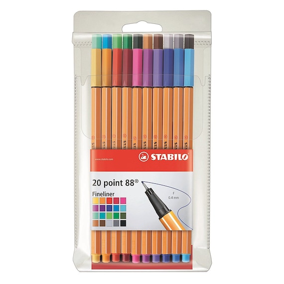 Stabilo Point 88 Fineliner 0.4mm / Wallet 20 Bolígrafos Art Color Dibujo  Papelería -  México