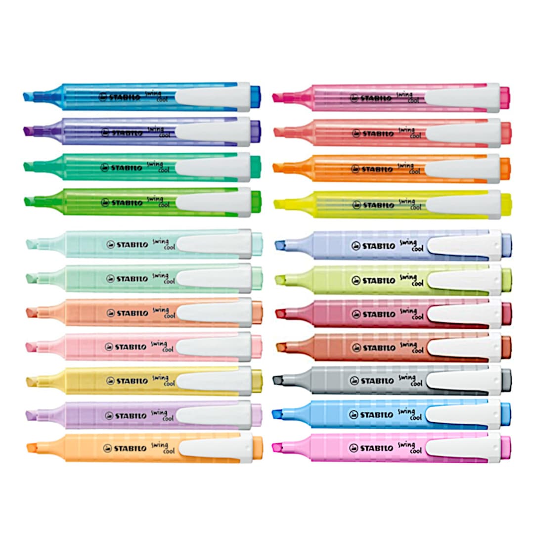 Stabilo Schwan Swing Cool Fluorescent + Pastel Colour Highlighters ...