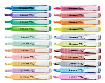 Stabilo Schwan スイングクール蛍光 + パステルカラー蛍光ペン | ギフトアイデア プレゼント 文房具 | 22 個セット