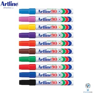 10pcs Artline 90 Caneta marcador permanente de alto desempenho | Papelaria Escolar Home Office
