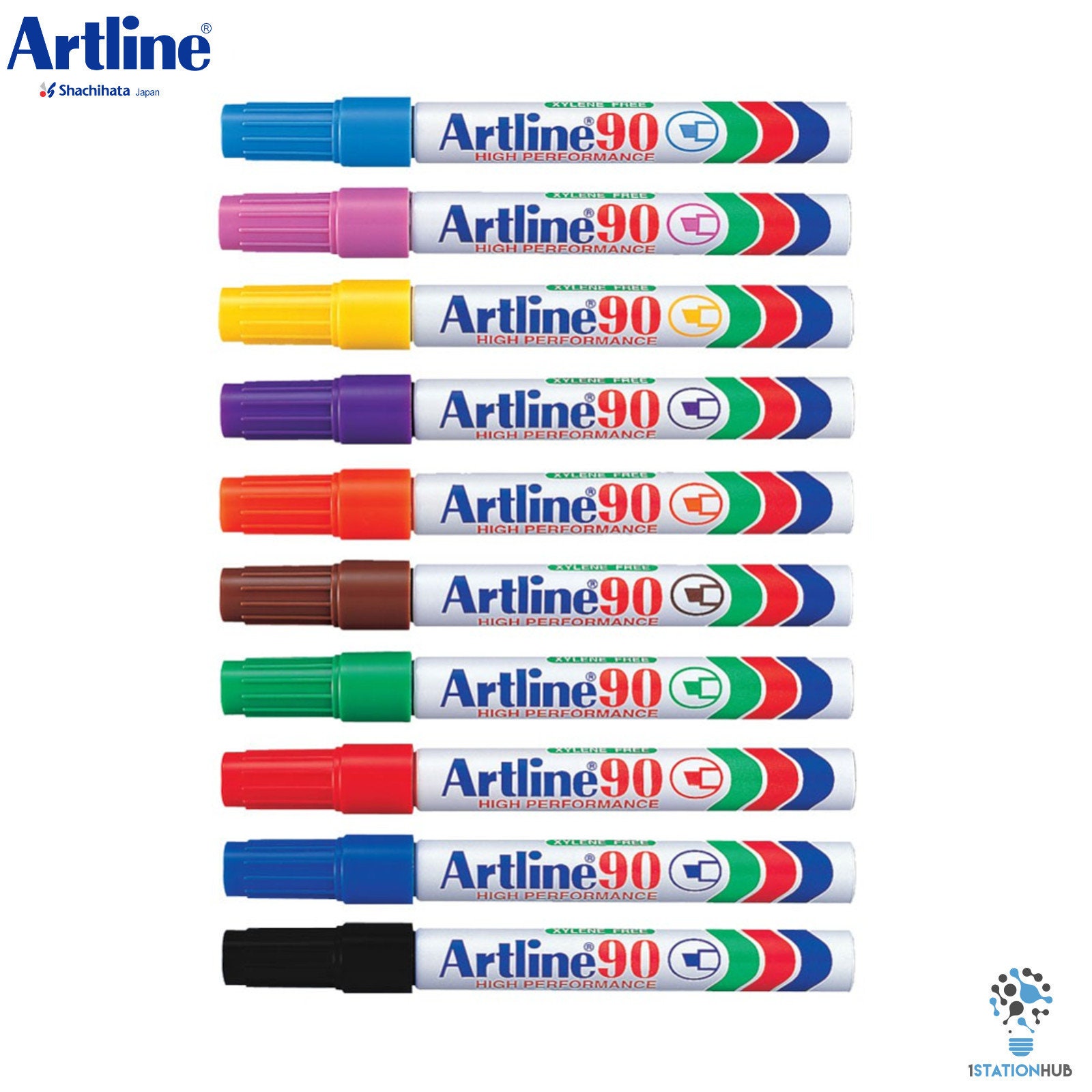 10pcs Artline 90 High Performance Permanent Marker Pen | Home Office School Stationery