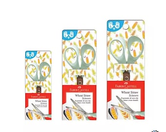 Faber Castell Wheat Straw Scissors | Home Office School Stationery Scissor