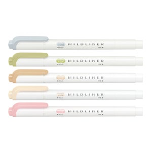 Zebra Mildliner Double Sided Highlighter | Dual Tip Highlighting | Natural / Gentle Colour Set