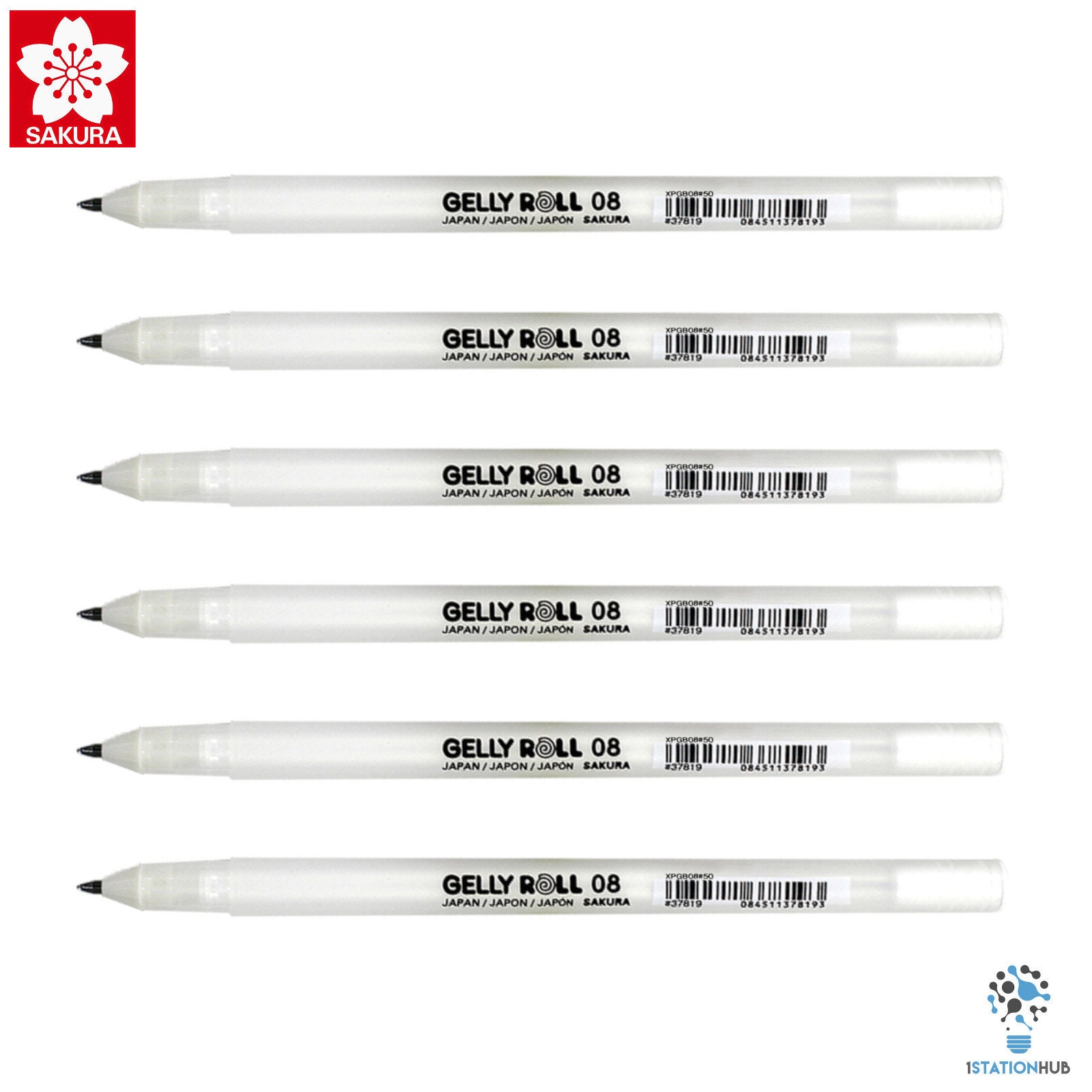 SAKURA Gelly Roll Gel Pens - Fine Point Ink Pen for Journaling, Art, or  Drawing - Classic White Ink - Assorted Point Sizes - 6 Pack