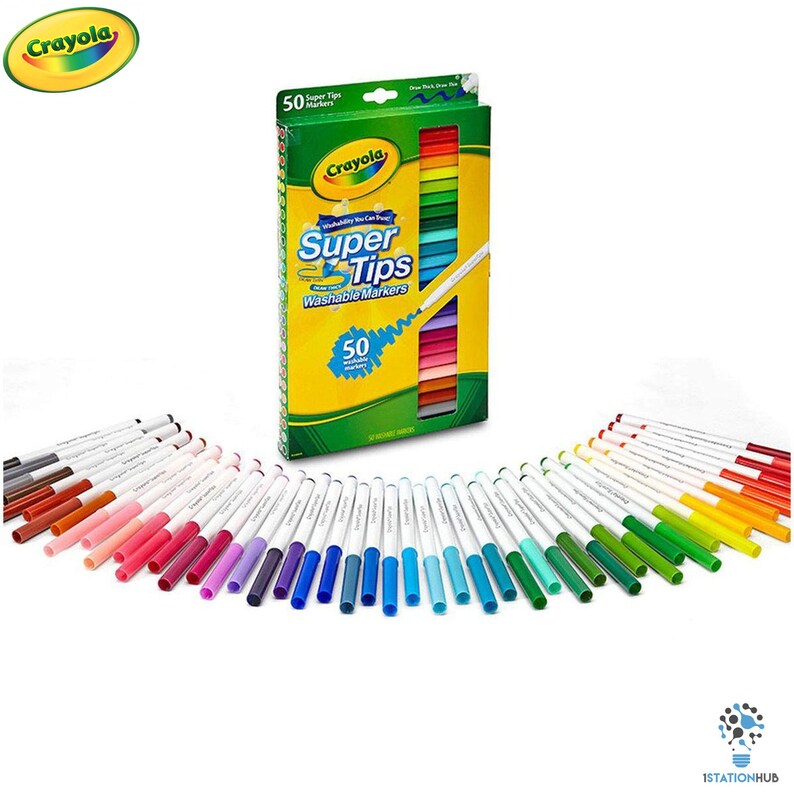 Crayola SuperTips Pack of 50 Colours Nontoxic Washable Markers