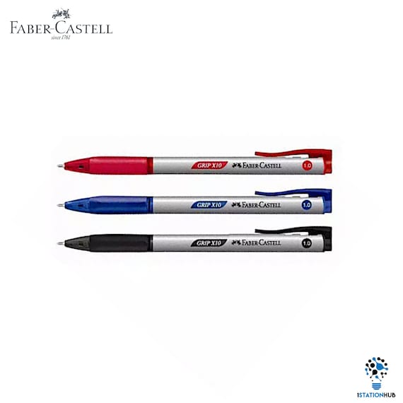 Faber Castell Grip X10 Retractable Ballpoint Pen 1.0mm Black Blue