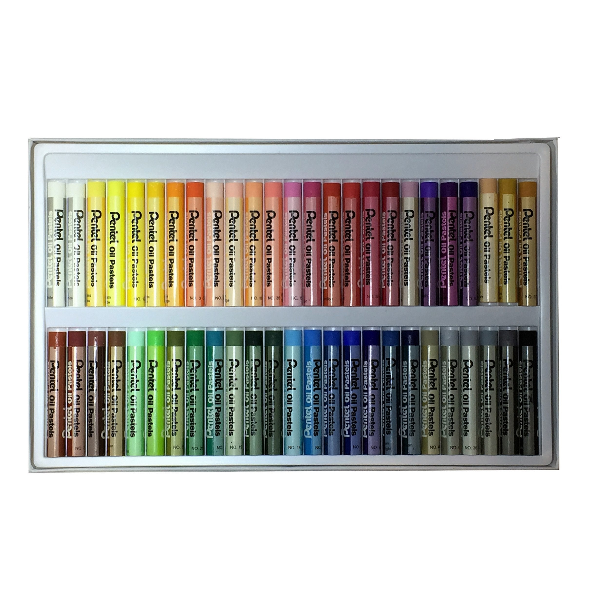 Pentel Oil Pastel Set with Carrying Case, Assorted Colors, 50 Pastels