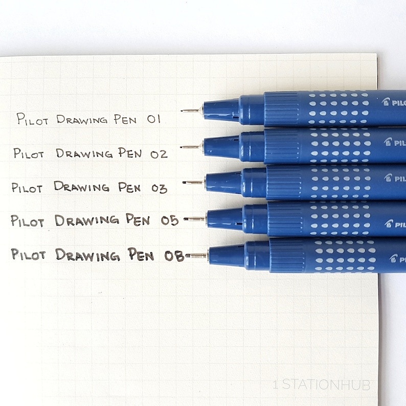 Sketch Doodle Art Study School Office Art Craft Bujo Graphic 5 Pilot Drawing Pen 01 02 03 05 08 Black Color Ink