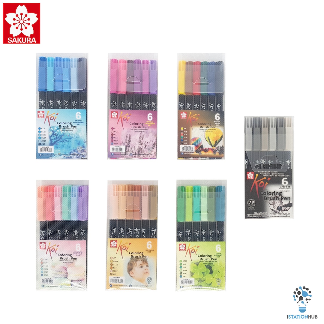 Sakura Koi Coloring Brush Pen | Lettering Modern Calligraphy Pens | 6 ...