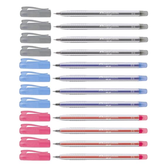 Faber Castell True Gel Pen | Smooth Gel Pen 0.7mm| Pack of 6 9 12 Red Black  Blue