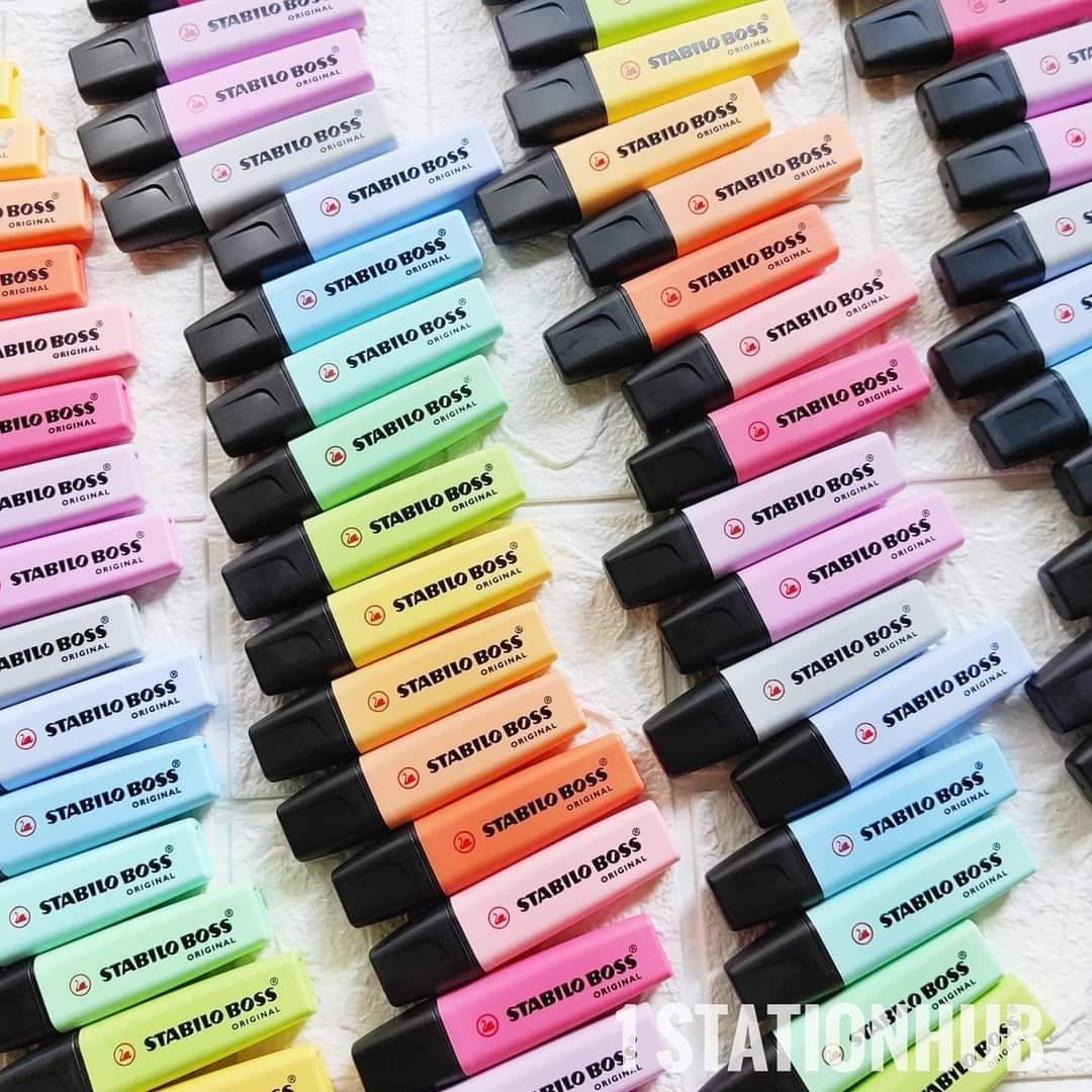 Stabilo Boss Original Pastel Colour Highlighter Marker Pen Chisel Nib 10 or  14 Pens Set -  Israel