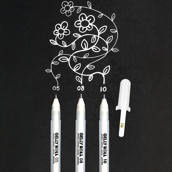 Sakura Gelly Roll Gel Pens 05/08/10 Bright White Ink Blister Pack of 3 -   Israel