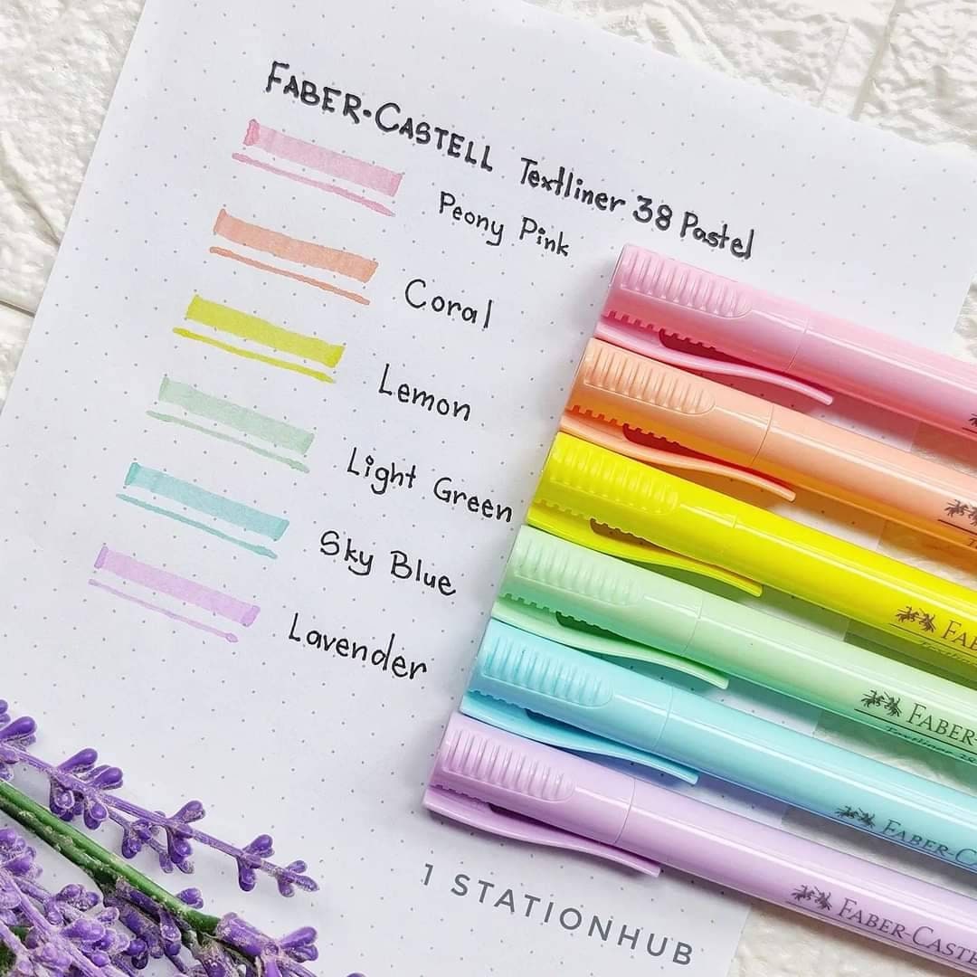 Faber Castell Textliner 38 Pastel Color Highlighter Marker 6 - Etsy  Australia