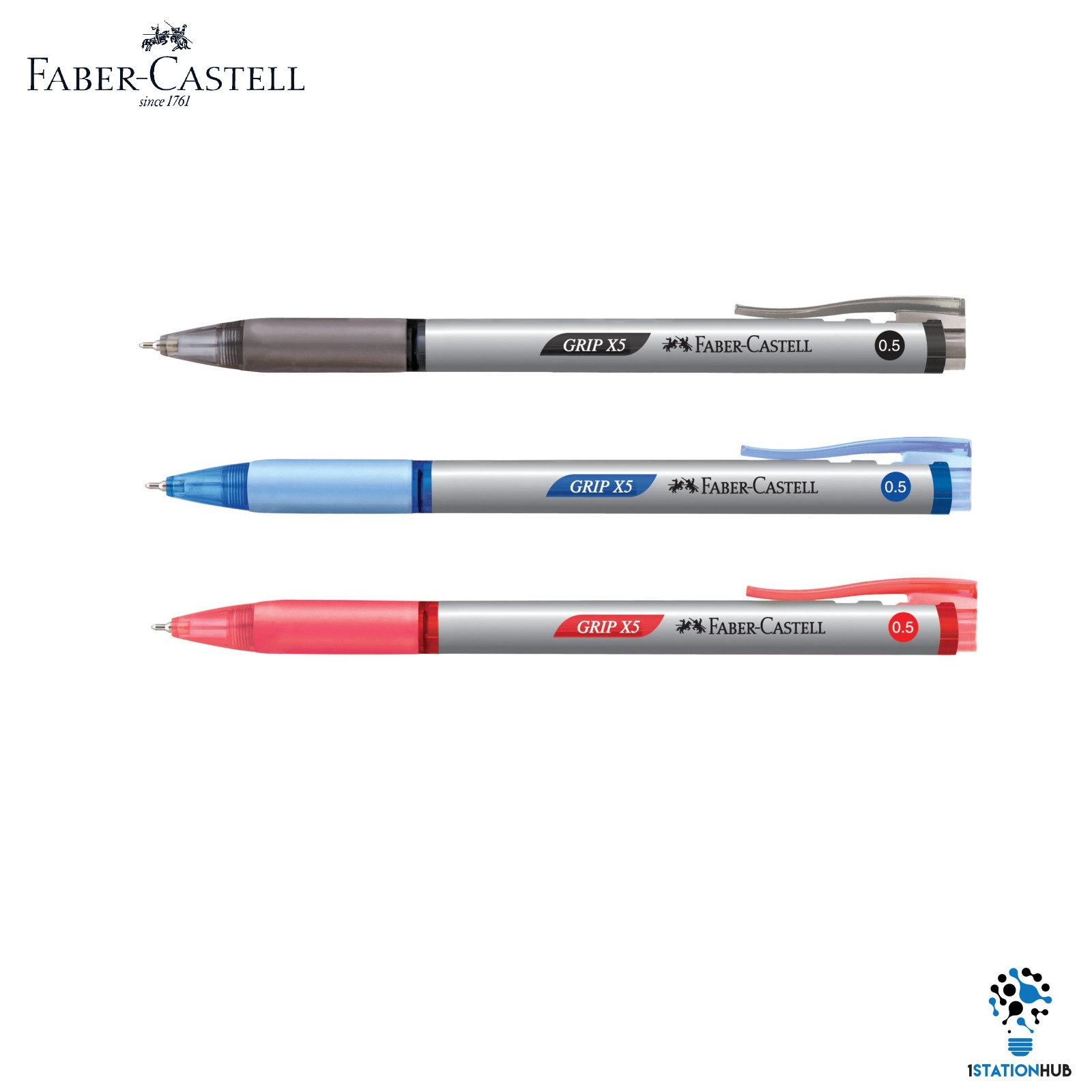 Faber Castell Grip X10 Retractable Ballpoint Pen 1.0mm Black -  Israel