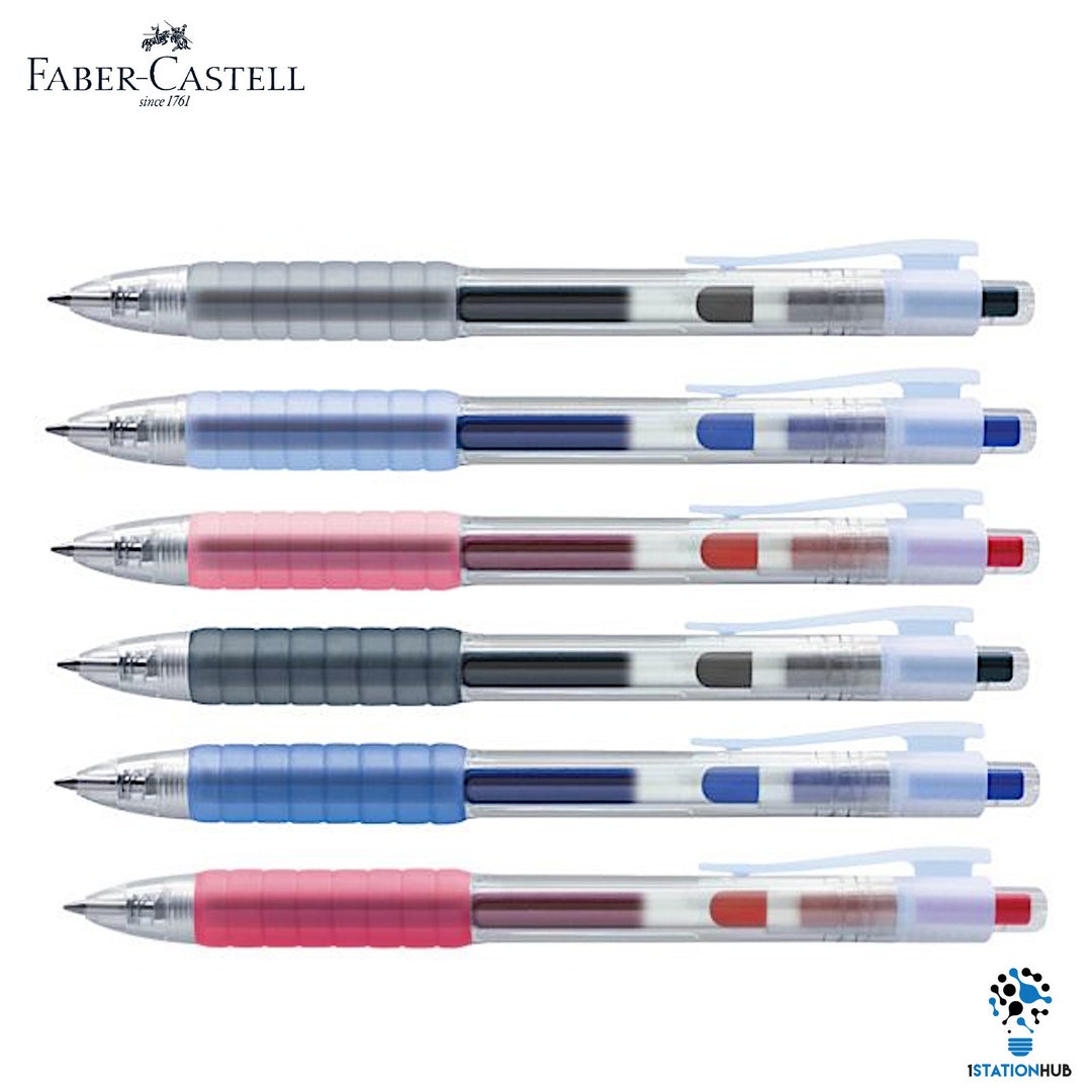 Faber Castell Air Gel Color Pen Fast Dry Ink 0.7mm 0.5mm Black Blue Red