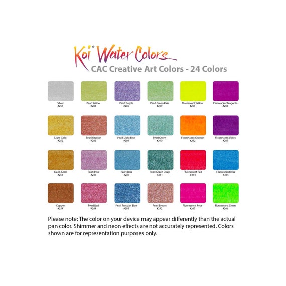 Koi Creative Art Colors (CAC) Watercolor Set, 24-Colors 