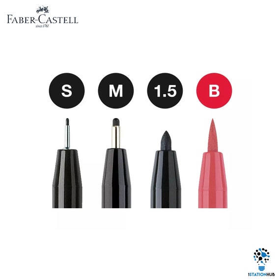 Faber-Castell Pitt Artist Pens- Black, Set of 6, Assorted Nibs
