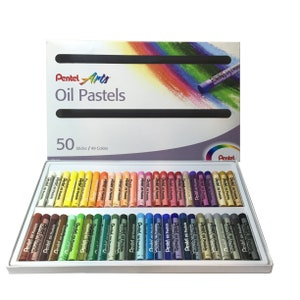 Pentel Arts Oil Pastels | Craft Crayon Drawing | 49 Colours | Set of 50 Sticks