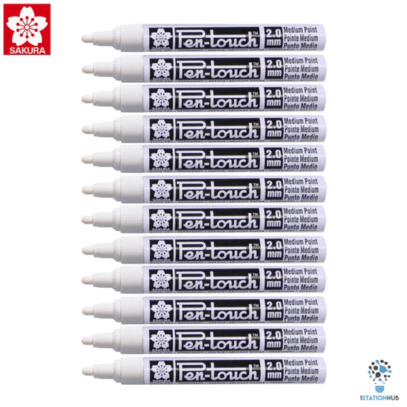 Sakura Pen-touch Medium 2.0mm Permanent Marker Black Silver Red White Pack  of 3/6/12 Pens -  Israel