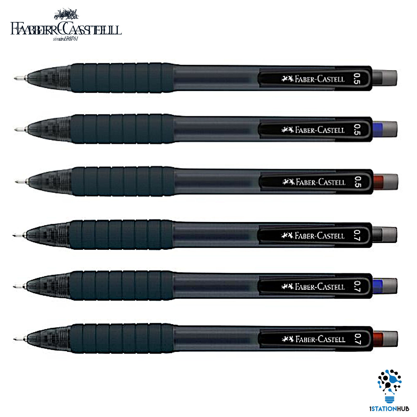 FABER-CASTELL SET 4 ROTULADORES NEGROS SURTIDOS