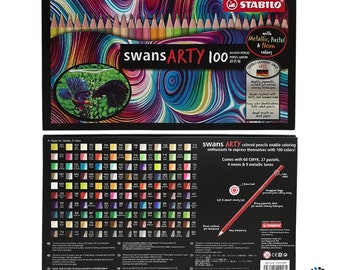 STABILO swans ARTY Colored Pencil 100 Colours | CYMK Pastel Metallic neon Colouring Pencils