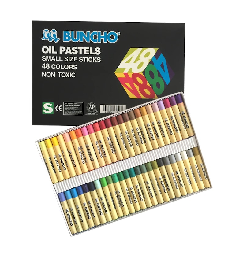 Buncho 48 Colour Oil Pastels Colors Non-Toxic Crayon Kids ...