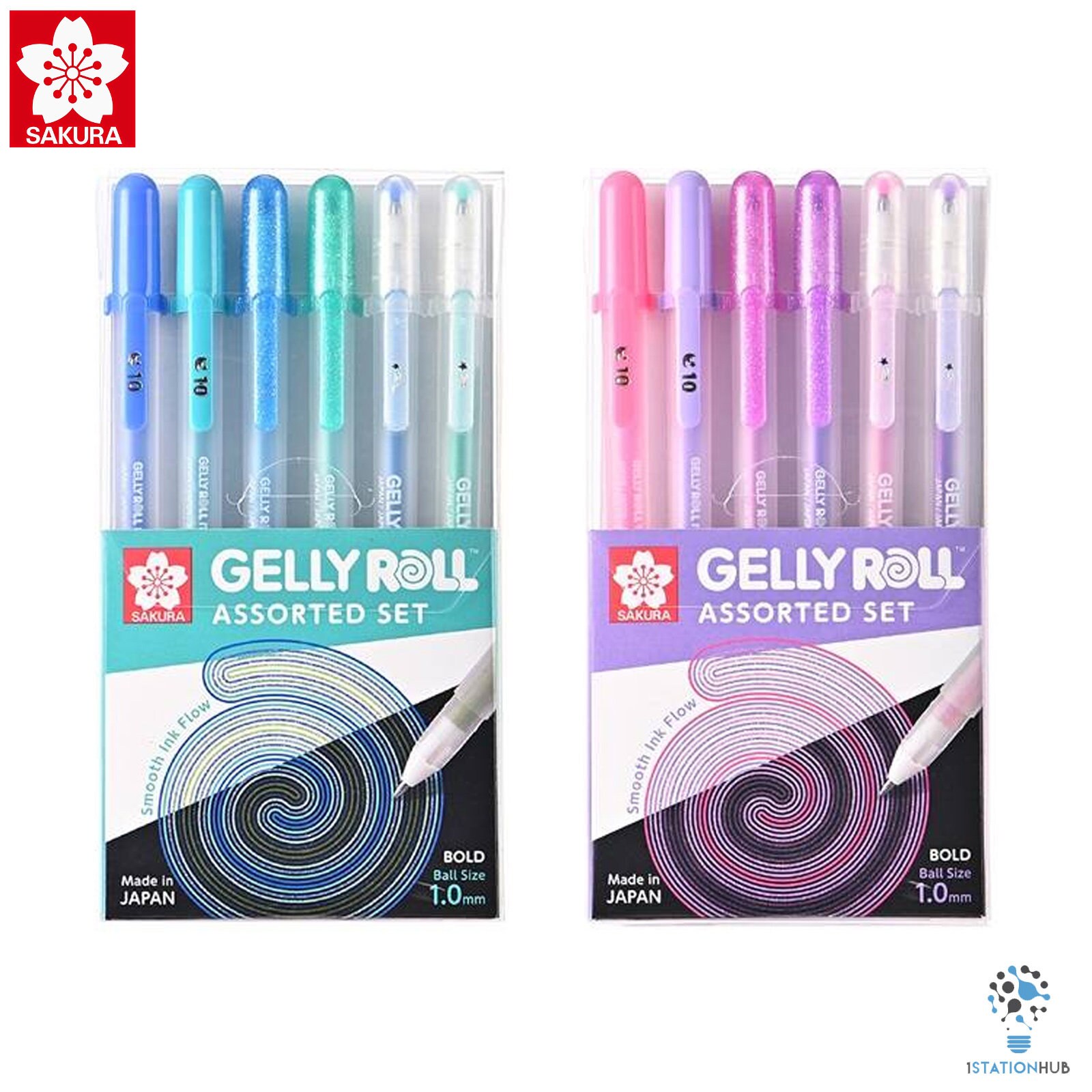 Sakura Gelly Roll 1.0mm Moonlight, Metallic, Stardust - 6 Pens/Pack | Bold 1.0mm | Home Office Art Craft Stationery Journaling
