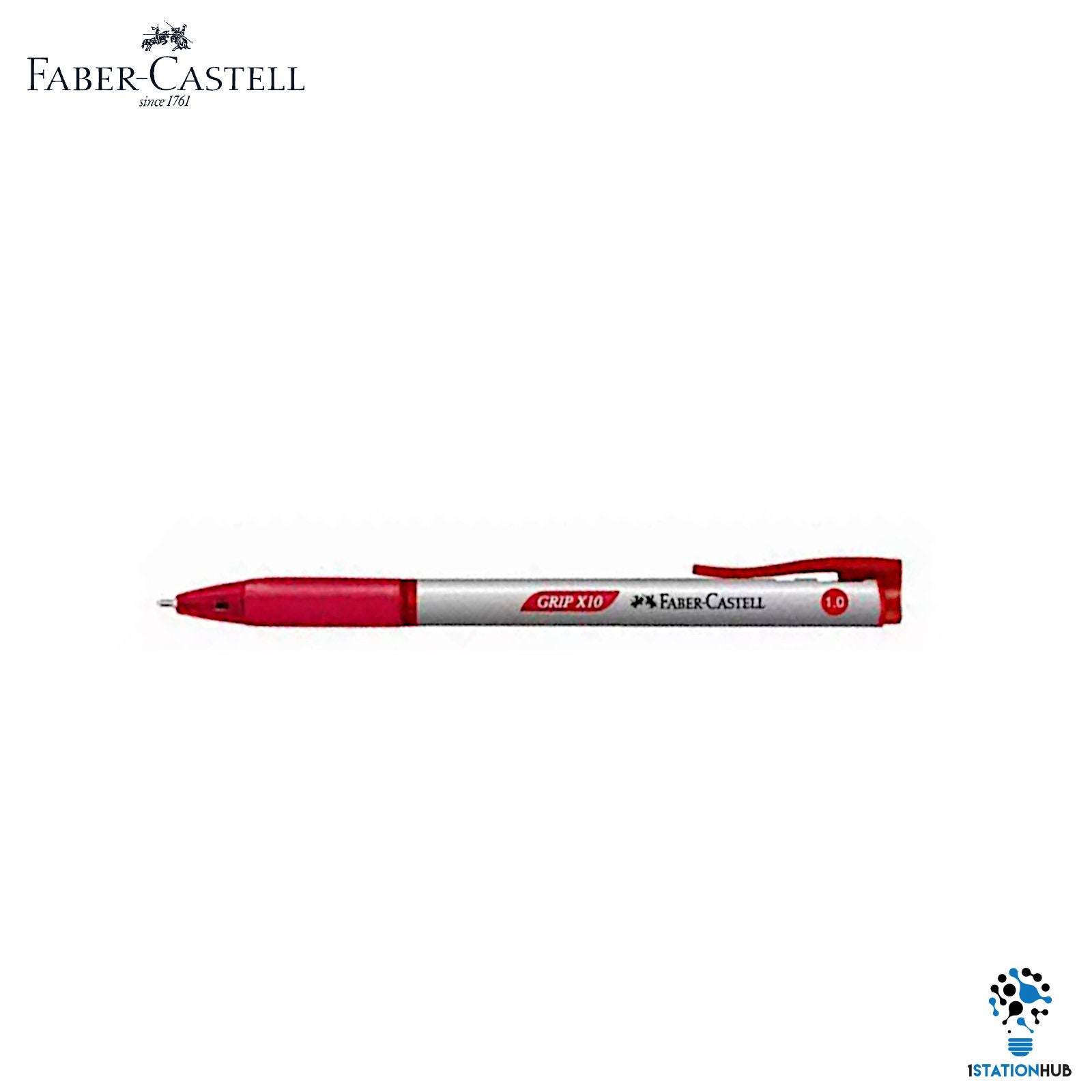 Faber-Castell 10 Pens Blue Ink Barrel 1423 Ball Point Pen Size 0.5mm Ballpoint for sale online 