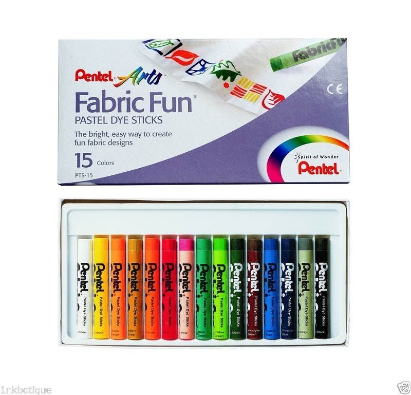Pentel Fabric Fun Pastel Dye Stick 15 Pcs Color Crayon Fabric Etsy