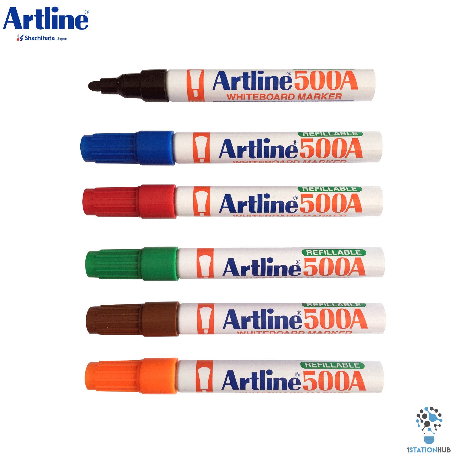 Artline White Calligraphy Marker - Pack of 12 - Refillable Marker Pen