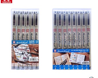 Sakura Pigma Sketch Brush Pen Set Professional Art Drawing Waterproof Archival Ink Made in Japan
