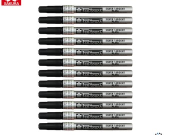 Sakura Pen-Touch - Rotulador permanente de pintura (0.039 in, punta fina,  color blanco, 4 unidades)