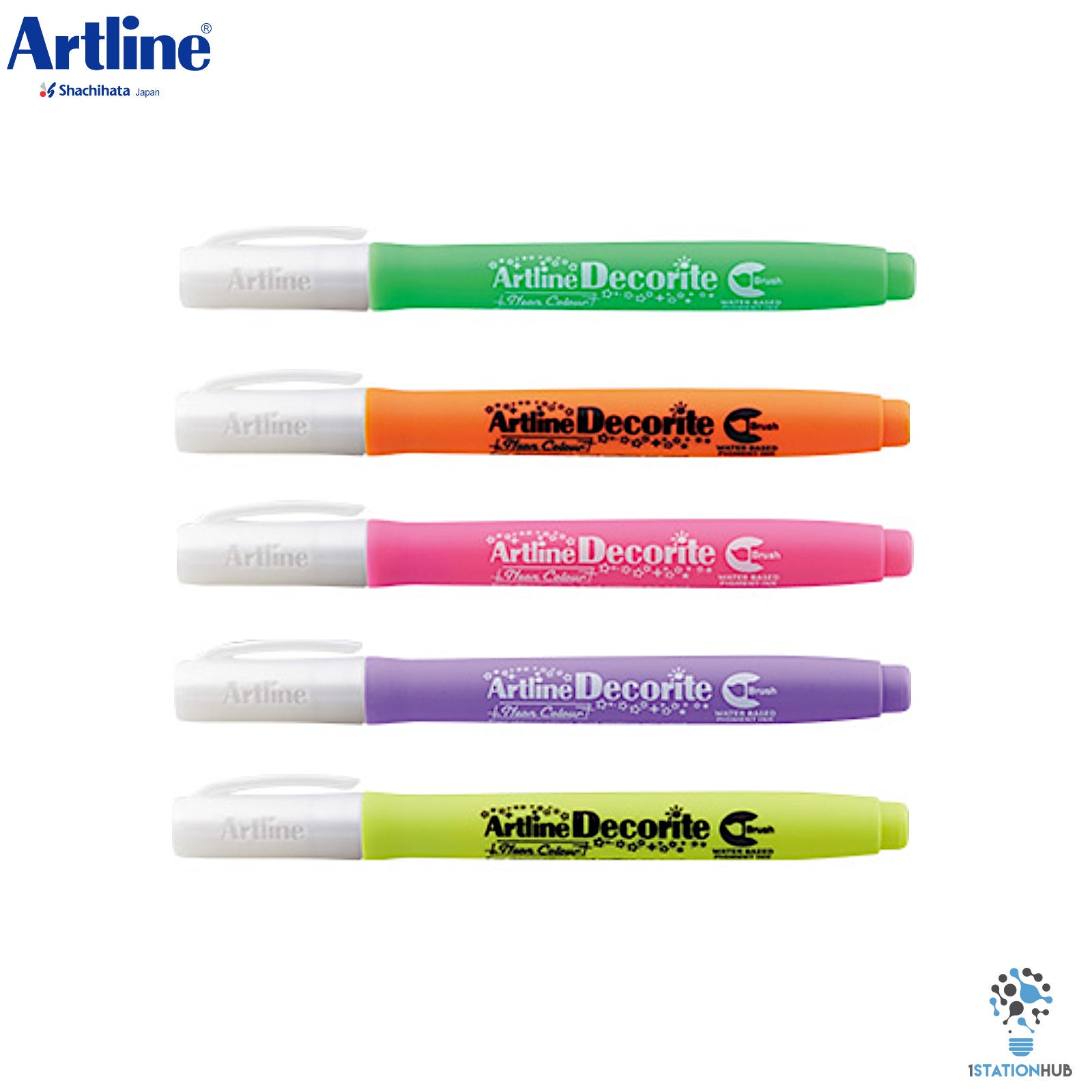 artline decorite brush pen