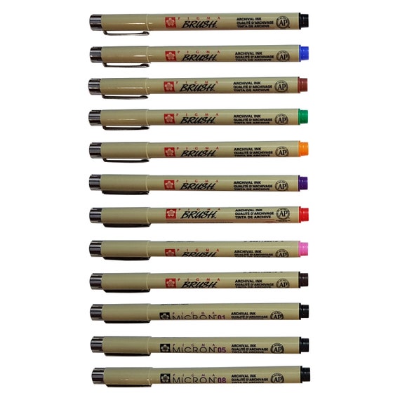 Sakura sakura pigma micron fineliner pens - archival black and colored ink  pens - pens for writing, drawing, or journaling - assorte