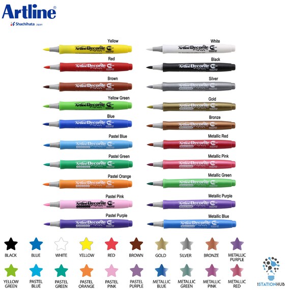 artline decorite brush pen