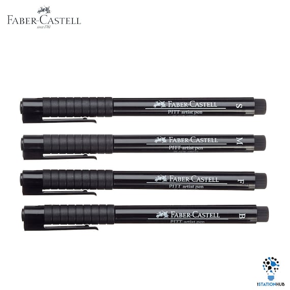 Faber Castell 4 Pitt Artist Pens Set Black Ink Arts Craft Drawing Pen -   Sweden