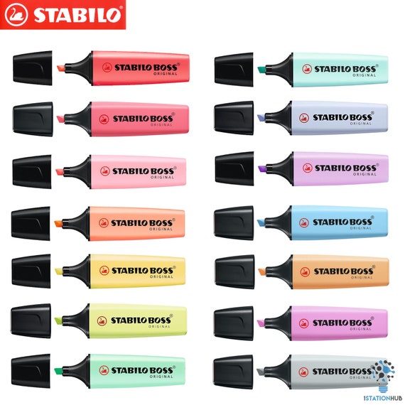 STABILO BOSS Original Highlighters 9 Colors Pack  Highlighter pen, Gel ink  pens, Pastel highlighter