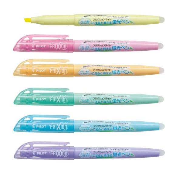 6 Pilot Frixion Soft Light Pastel Colour Erasable Highlighter Pens Japan  Stationery Capped Colour Study School Office Art Craft 