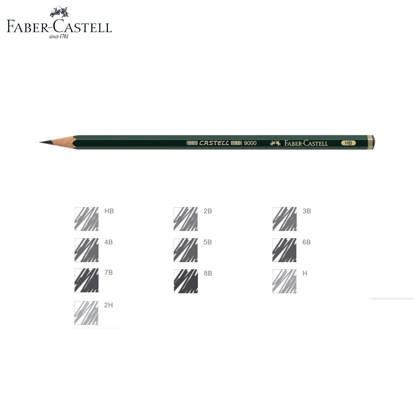 Faber Castell Graphite Pencil 9000 Black Lead Art Draw Write Pack of 12  Pencils