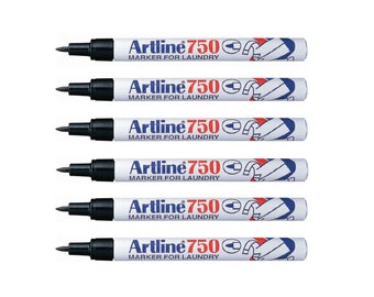 6 Pens Artline 750 Laundry Permanent Markers Perfect for Labelling