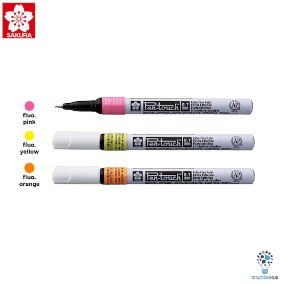 Sakura Pen-touch 2mm Medium Tip Fluorescent 4-Pack