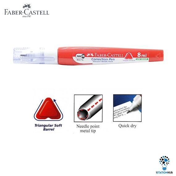 Faber Castell Correction Pen 8ml White Out Liquid Paper Corrector Home  Office University Stationery 