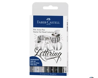 Faber Castell 8 Pitt Artist Pen / Hand Lettering Starter Set / Calligrafia / Inchiostro nero