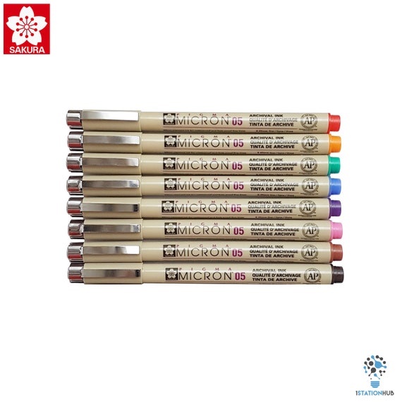Sakura Pigma Micron 05 Pen | Mlticolour Archival Ink Pens | Pack of 8 Colour Set