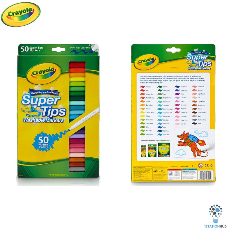 Crayola SuperTips Pack of 50 Colours Nontoxic Washable Markers