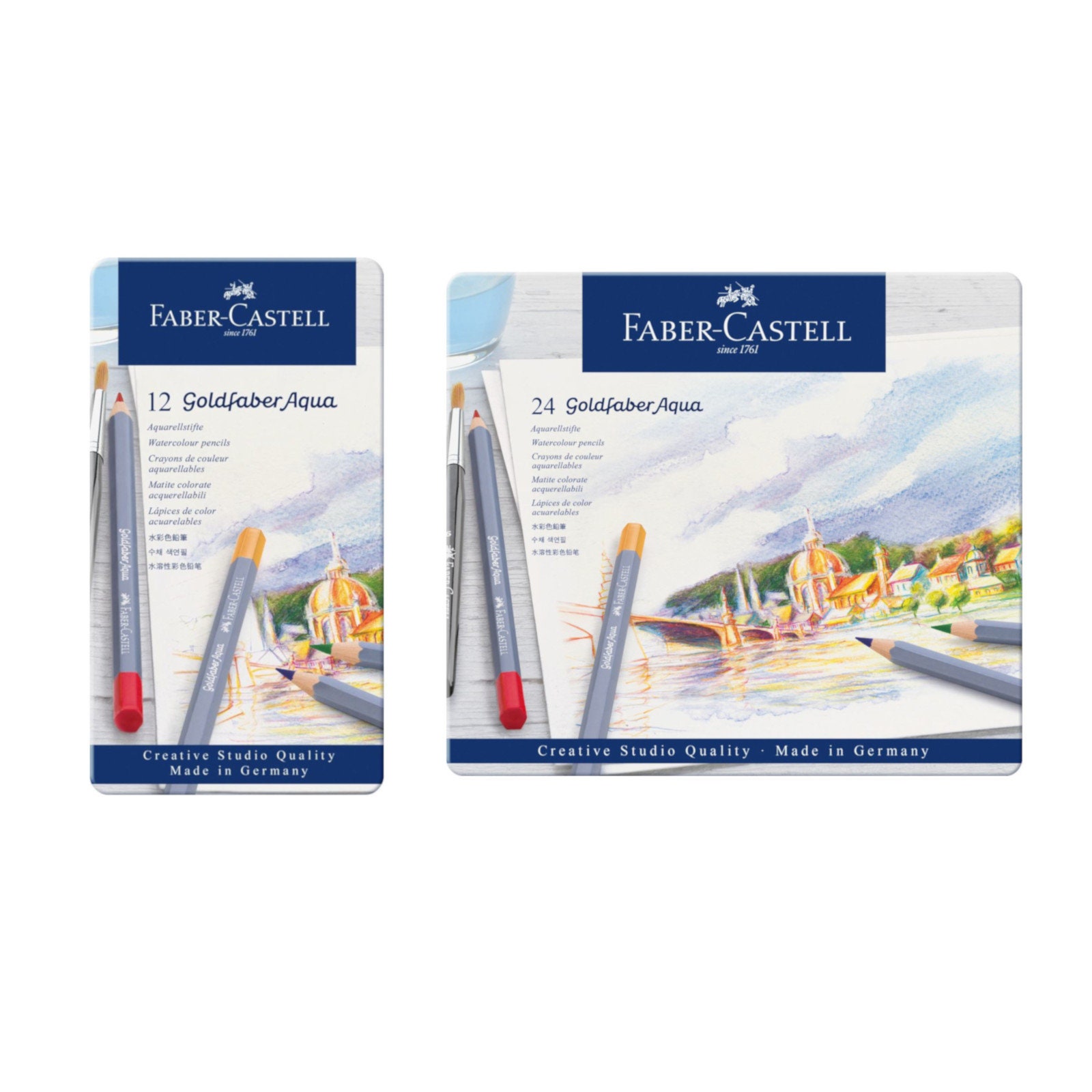 Faber-Castell Goldfaber Aqua Pastel Watercolor Pencils - 12  Pastel Water Colored Pencils, Water Color Pencils for Painting and Drawing  : Arts, Crafts & Sewing