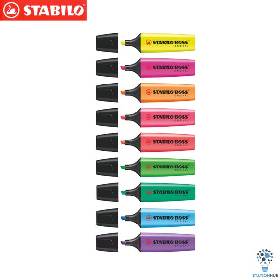 Stabilo Boss Original Fluorescent Color Highlighter Marker Chisel Nib  Study School Office Art Craft Bright Colour Stationery