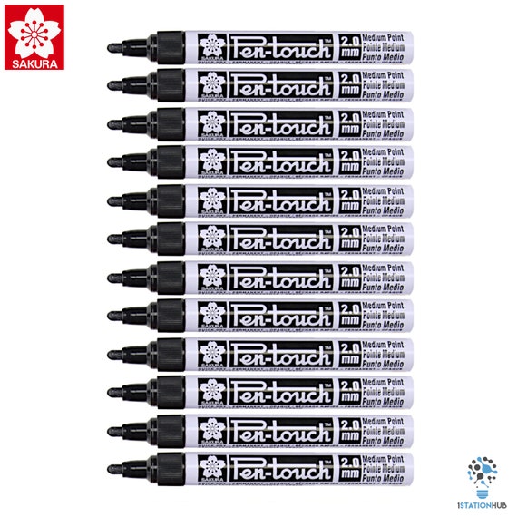  Sakura Pen-Touch paint marker 0.7 mm, permanent ink Extra fine  point white color, Pack of 4