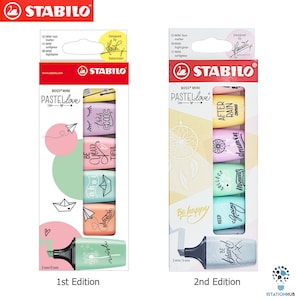 Stabilo Boss MINI Pastel Love Highlighter Marker Assorted Color Pen | 6pcs per Pack | Study School Art Craft Stationery | Bullet Journal