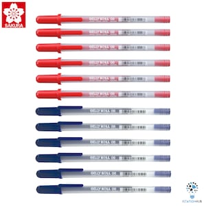 Sakura Gelly Roll 08 | Red Blue | Basic Colours | Home Office stationery | Pack of 6 or 12 Pens